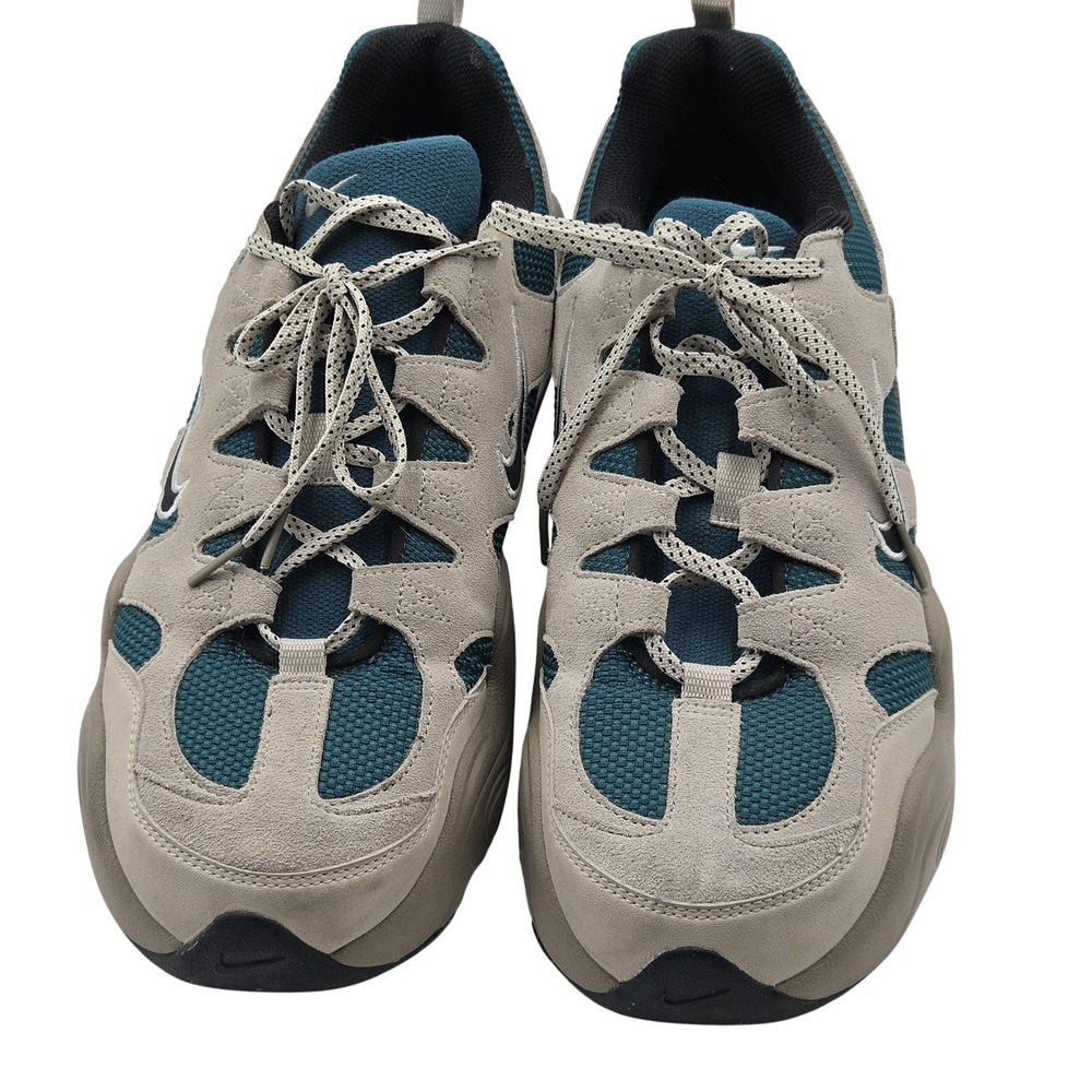 Nike Walking Shoes Mens Size 12 Beige Teal Suede Low Top Sneakers FJ9532-110